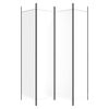 vidaXL 4-Panel Room Divider White 200x200 cm Fabric