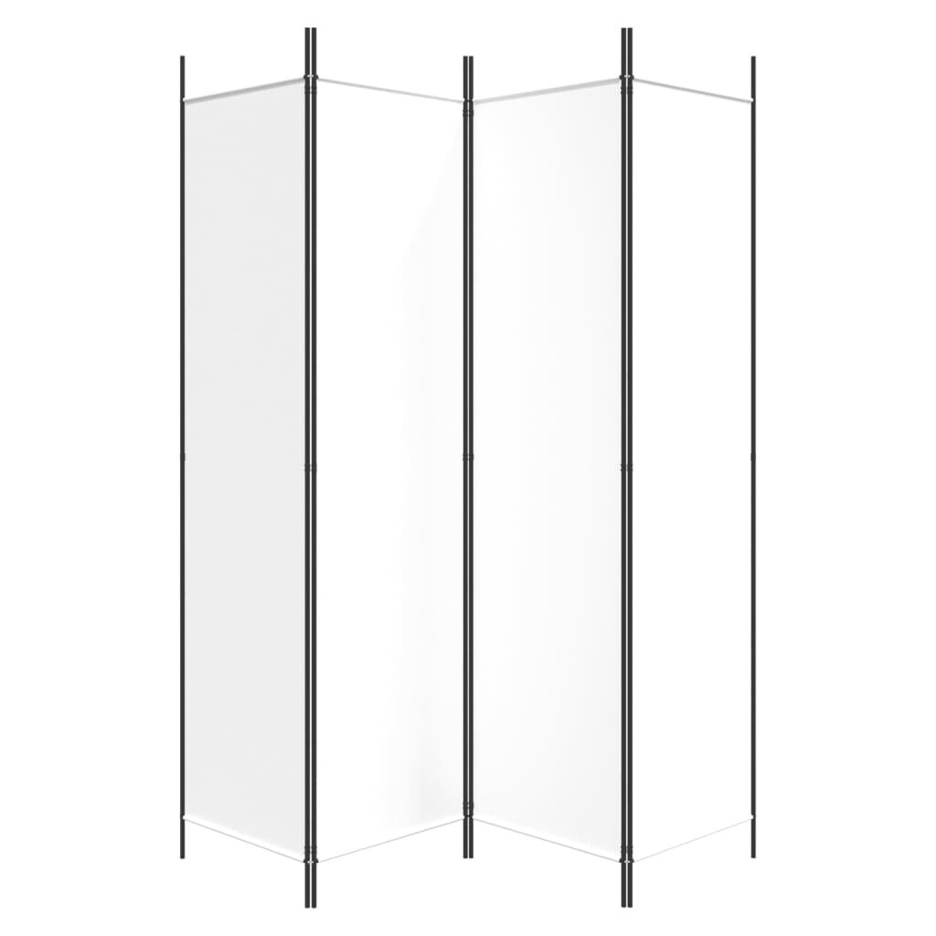 vidaXL 4-Panel Room Divider White 200x200 cm Fabric