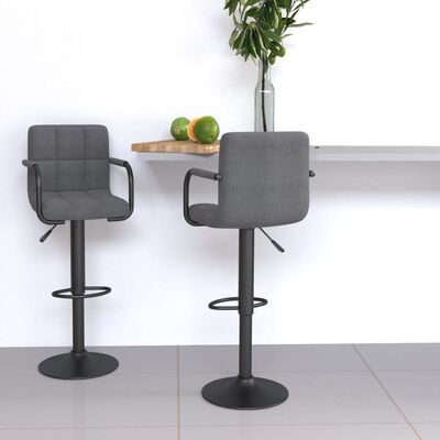 vidaXL Bar Stools 2 pcs Light Grey Fabric
