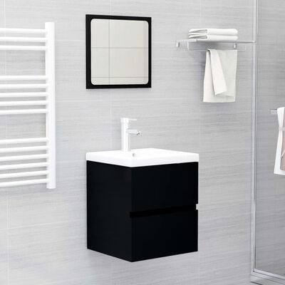 vidaXL Sink Cabinet Black 41x38.5x45 cm Engineered Wood, black vidaXL Sink Cabinet Black 41x38.5x45 cm Engineered Wood