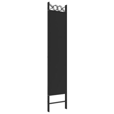 vidaXL 4-Panel Room Divider Black 160x200 cm Fabric, black vidaXL 4-Panel Room Divider Black 160x200 cm Fabric