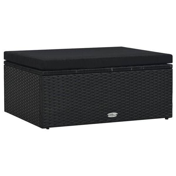 vidaXL 5 Piece Garden Lounge Set with Cushions Poly Rattan Black