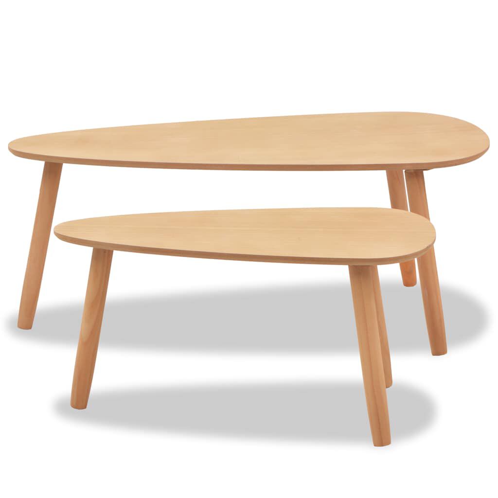 vidaXL Coffee Table Set 2 Pieces Solid Pinewood Brown