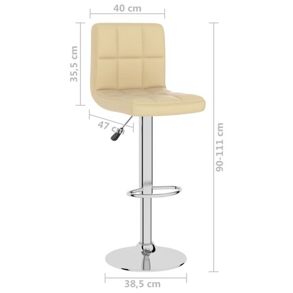 vidaXL Bar Stool Cream Faux Leather