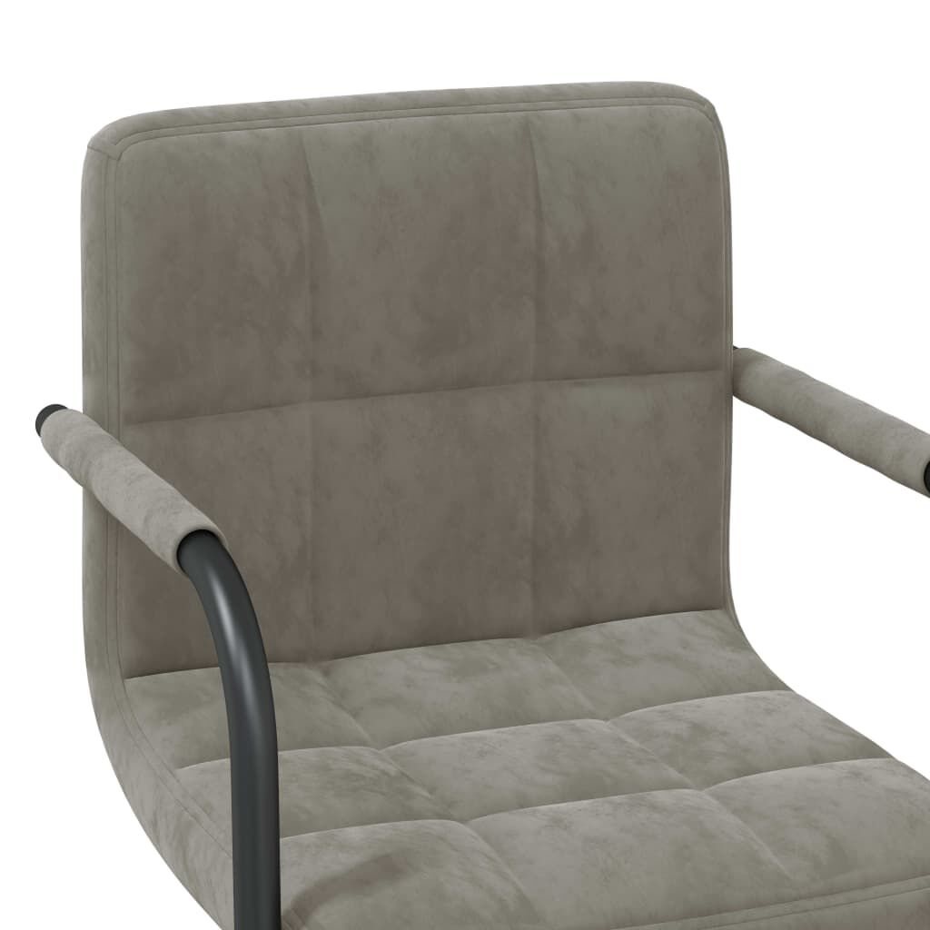 vidaXL Swivel Dining Chairs 2 pcs Light Grey Velvet