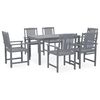 vidaXL 7 Piece Outdoor Dining Set Grey Solid Acacia Wood