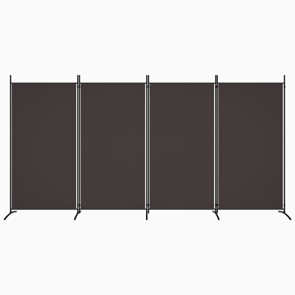 vidaXL 4-Panel Room Divider Brown 346x180 cm Fabric