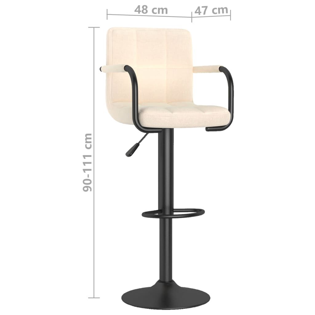 vidaXL Bar Stools 2 pcs Cream Fabric