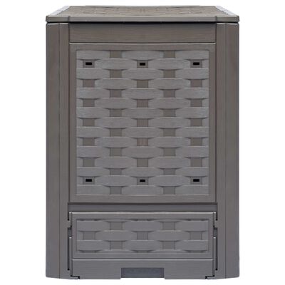 vidaXL Garden Composter Brown 60x60x83 cm 300 L Plastic Rattan,  vidaXL Garden Composter Brown 60x60x83 cm 300 L Plastic Rattan