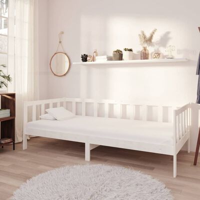 vidaXL Day Bed without Mattress White Solid Wood Pine 90x200 cm