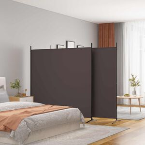 vidaXL 3-Panel Room Divider Brown 525x180 cm Fabric