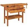 vidaXL Workbench with Drawers and Vices 124x52x83 cm Solid Wood Acacia