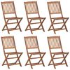 vidaXL Folding Outdoor Chairs 6 pcs Solid Acacia Wood