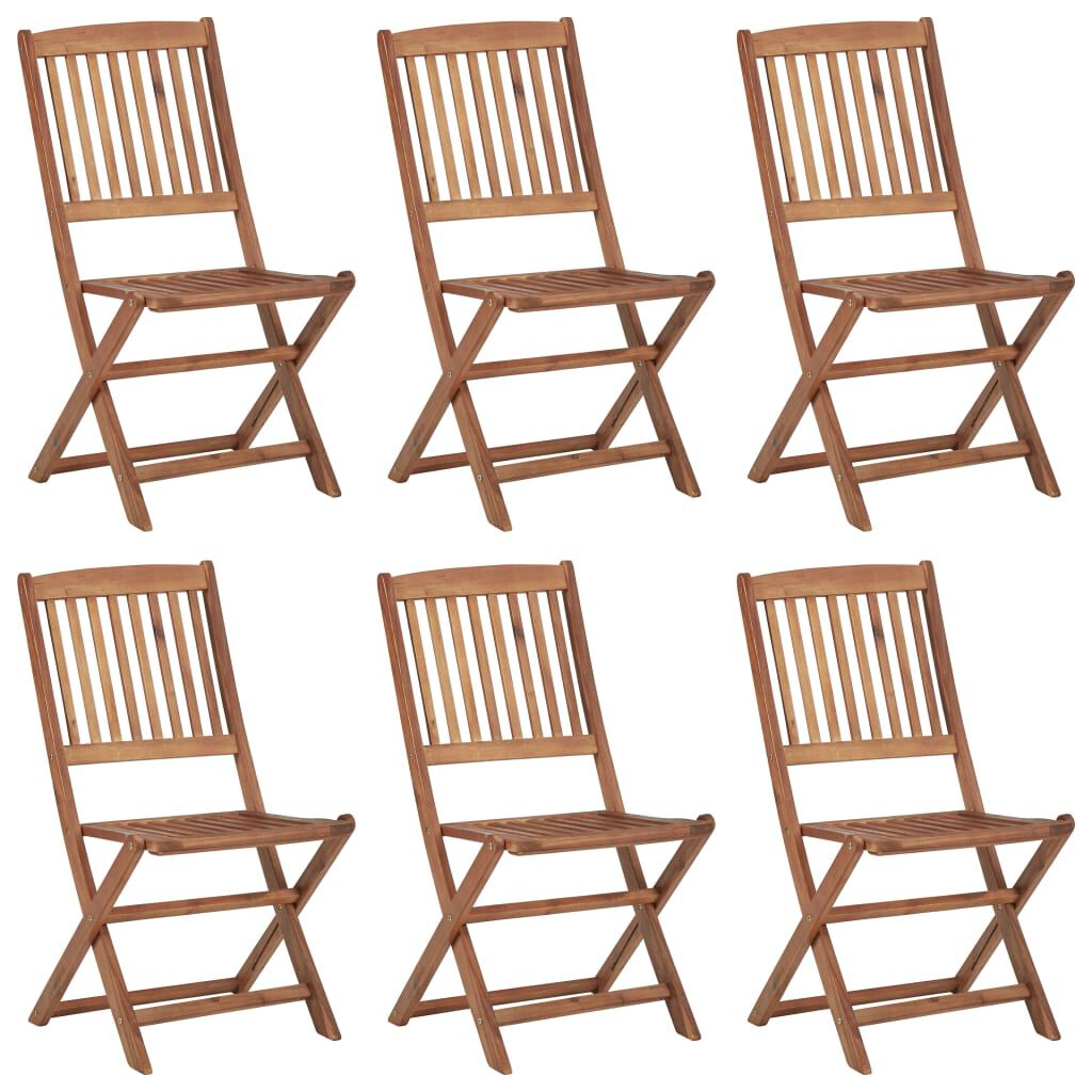 vidaXL Folding Outdoor Chairs 6 pcs Solid Acacia Wood