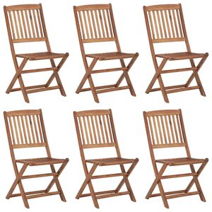 vidaXL Folding Outdoor Chairs 6 pcs Solid Acacia Wood