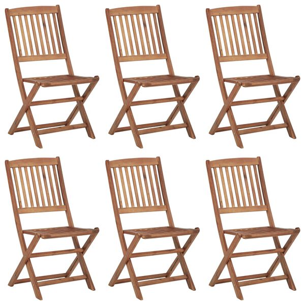 vidaXL Folding Outdoor Chairs 6 pcs Solid Acacia Wood