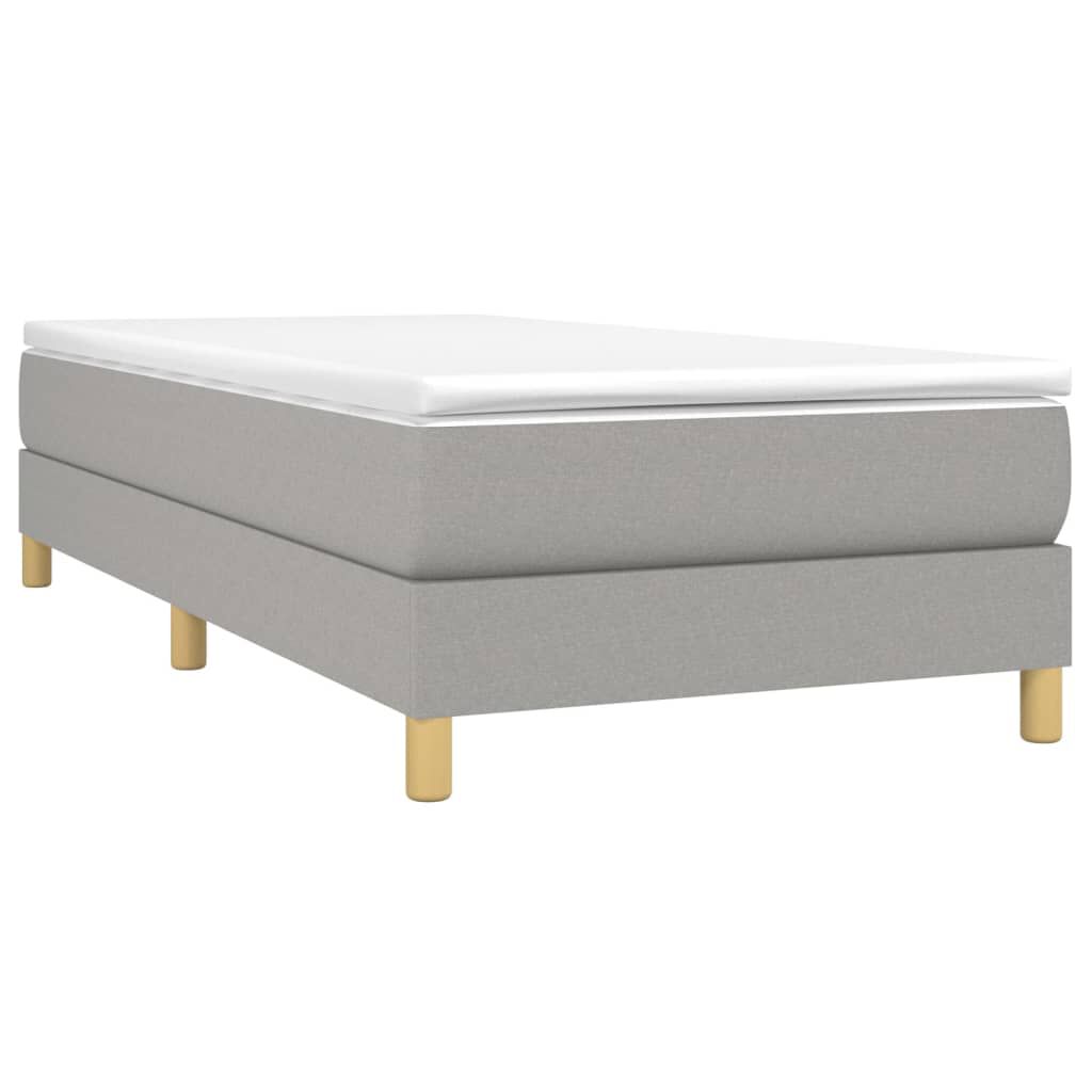 vidaXL Bed Frame without Mattress Light Grey 90x200 cm Fabric
