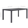 vidaXL Garden Table Brown 150x90x72 cm Plastic Rattan Look