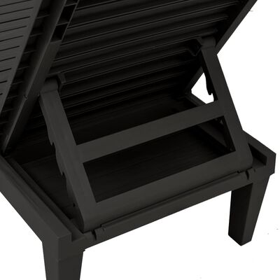 vidaXL Sun Lounger Black 155x58x83 cm Polypropylene, black vidaXL Sun Lounger Black 155x58x83 cm Polypropylene