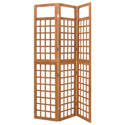 vidaXL 3-Panel Room Divider/Trellis Solid Fir Wood 121x180.5 cm, brown vidaXL 3-Panel Room Divider/Trellis Solid Fir Wood 121x180.5 cm