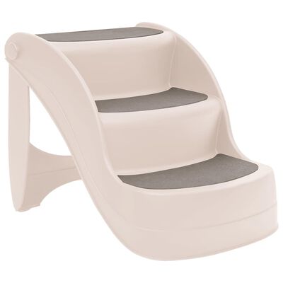 vidaXL Folding 3-Step Dog Stairs Cream 50x38x38 cm Plastic, cream vidaXL Folding 3-Step Dog Stairs Cream 50x38x38 cm Plastic