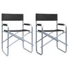vidaXL Director's Chairs 2 pcs Steel Black