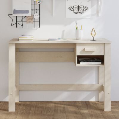 vidaXL Desk HAMAR Honey Brown 110x40x75 cm Solid Wood Pine, honey brown vidaXL Desk HAMAR Honey Brown 110x40x75 cm Solid Wood Pine
