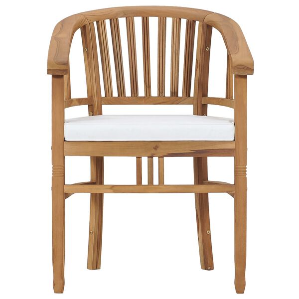 vidaXL Garden Chairs with Cushions 2 pcs Solid Teak Wood