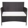 vidaXL Garden Bench 106 cm Poly Rattan Brown