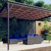 vidaXL 9 Piece Garden Lounge Set with Cushions Grey Poly Rattan
