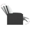 vidaXL Garden Reclining Chair with Cushions Black Poly Rattan