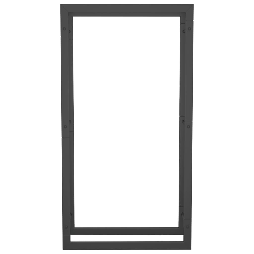 vidaXL Firewood Rack Matt Black 50x28x94 cm Steel