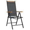 vidaXL 7 Piece Garden Dining Set Black Aluminium