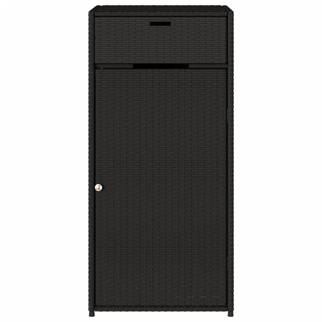 vidaXL Garden Storage Cabinet Black 55x55x111 cm Poly Rattan