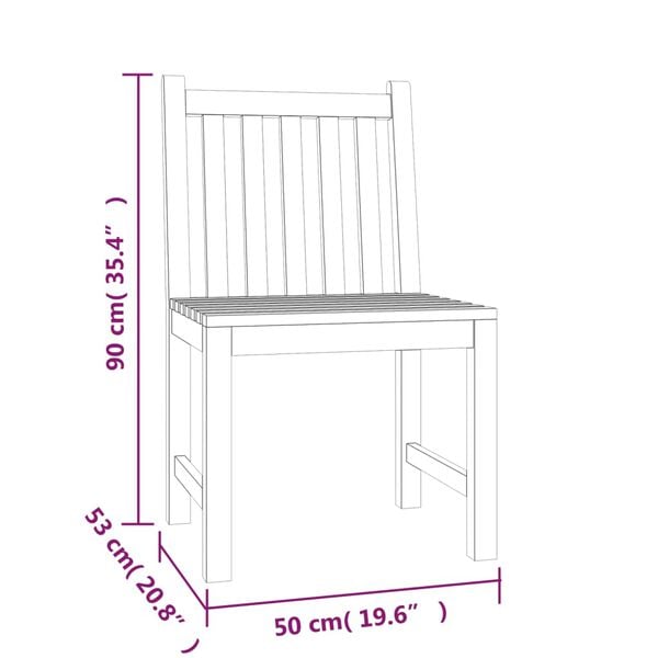 vidaXL 5 Piece Garden Dining Set Solid Wood Teak