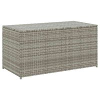 vidaXL Garden Storage Box Poly Rattan 100x50x50 cm Grey, grey vidaXL Garden Storage Box Poly Rattan 100x50x50 cm Grey