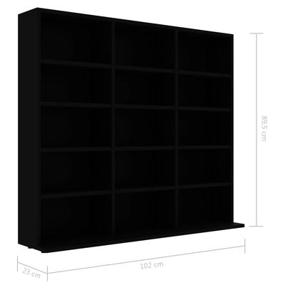 vidaXL CD Cabinet Black 100x23x89.5 cm Engineered Wood, black vidaXL CD Cabinet Black 100x23x89.5 cm Engineered Wood