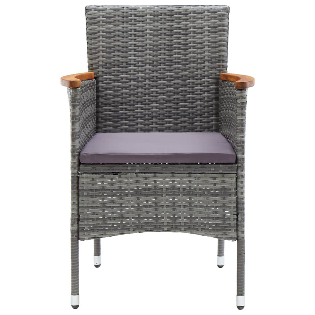 vidaXL Garden Dining Chairs 4 pcs Poly Rattan Grey