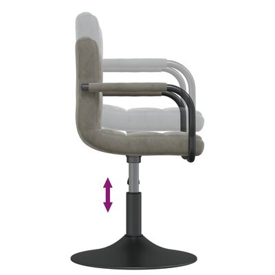 vidaXL Swivel Dining Chairs 4 pcs Light Grey Velvet, light grey vidaXL Swivel Dining Chairs 4 pcs Light Grey Velvet