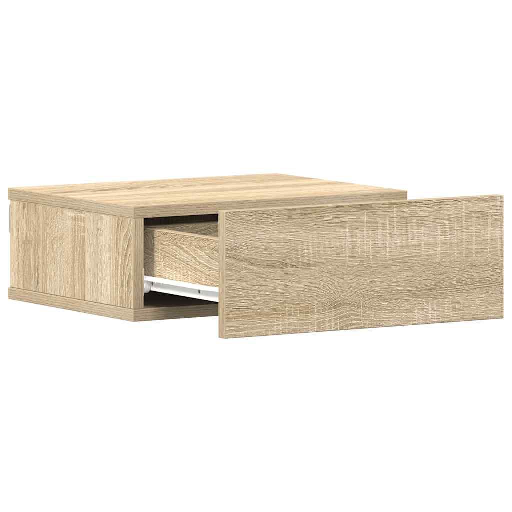 vidaXL Floating Nightstand Sonoma Oak 40x30x15 cm Engineered Wood