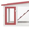 vidaXL Outdoor Large Rabbit Hutch Red and White 201x45x85 cm Wood