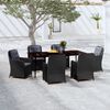 vidaXL 7 Piece Garden Dining Set Black