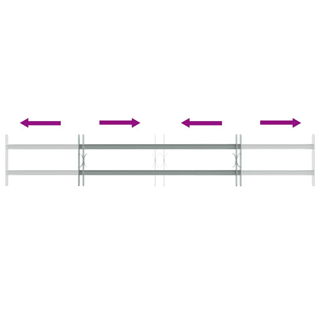 Adjustable Security Grille for Windows with 2 Crossbars 1000-1500 mm