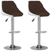 vidaXL Bar Stools 2 pcs Brown and White Faux Leather, brown and white vidaXL Bar Stools 2 pcs Brown and White Faux Leather