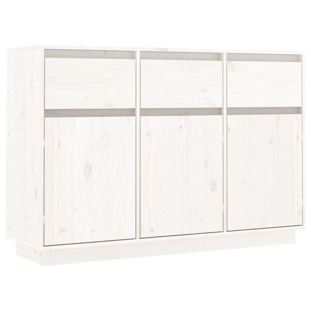 vidaXL Sideboard White 110x34x75 cm Solid Wood Pine
