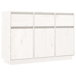 vidaXL Sideboard White 110x34x75 cm Solid Wood Pine