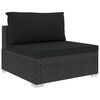 vidaXL 9 Piece Garden Lounge Set with Cushions Poly Rattan Black