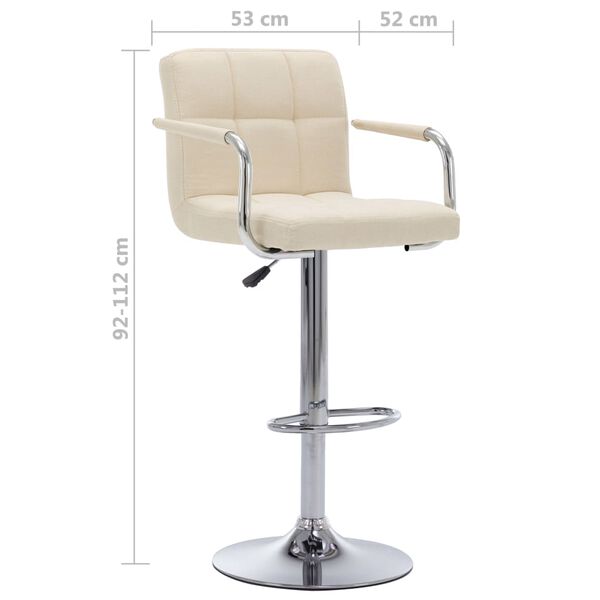 vidaXL Bar Stool Cream Fabric