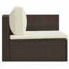 vidaXL 5 Piece Garden Lounge Set with Cushions Poly Rattan Brown