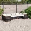 vidaXL 7 Piece Garden Sofa Set with Cushions Black Poly Rattan